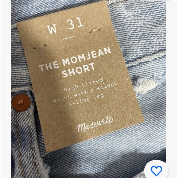 Madewell women’s denim shorts The Mom
Jean   Size 31  NWT - Picture 6 of 10
